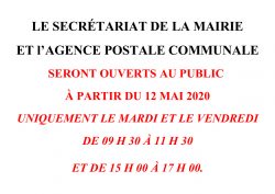 REOUVERTURE MAIRIE ET APC
