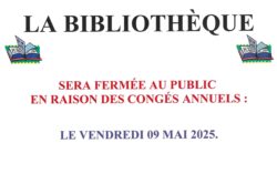 Fermeture 9 mai