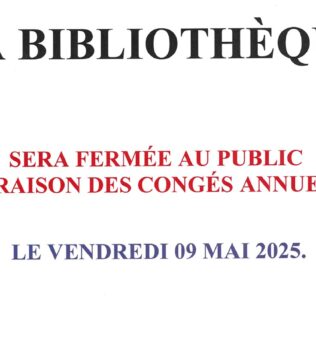 Fermeture bibliothèque