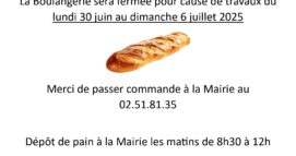 Fermeture temporaire boulangerie