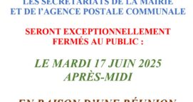 Fermeture exceptionnelle