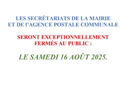 Affiche fermeture août 2025