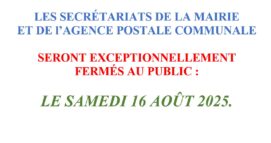 Fermeture exceptionnelle