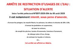 Arrêté usages de l'eau
