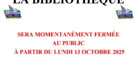 Fermeture bibliothèque