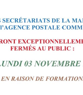 Fermeture pour formation lundi 03 novembre 2025