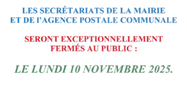 Fermeture exceptionnelle