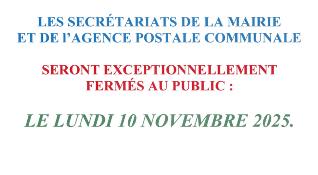 Fermeture exceptionnelle