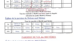 Calendrier des messes ⛪️
