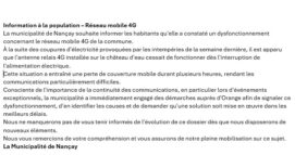 Information à la population – Réseau mobile 4G