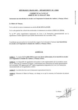 Arrêté du 21 juillet 2026