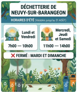 Rappel horaire déchetterie de Neuvy