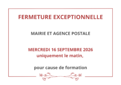 Fermeture 16 septembre