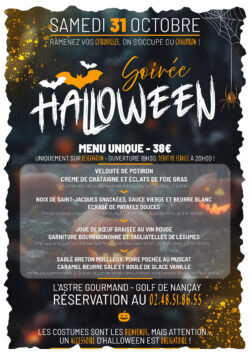 Affiche menu Halloween